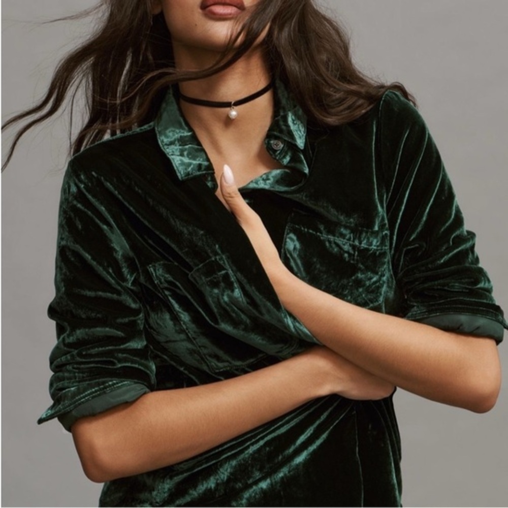 Anthropologie The Hadley Relaxed Buttondown Shirt by Pilcro:Velvet Edition sz S